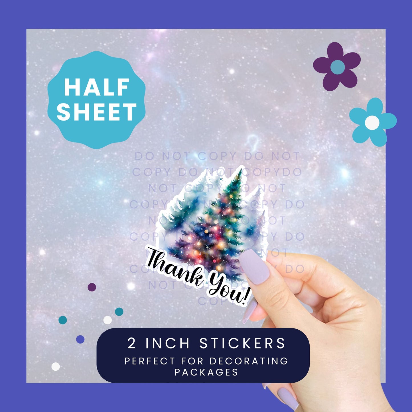 Thank You Trees - Christmas Packaging Sticker Half Sheet