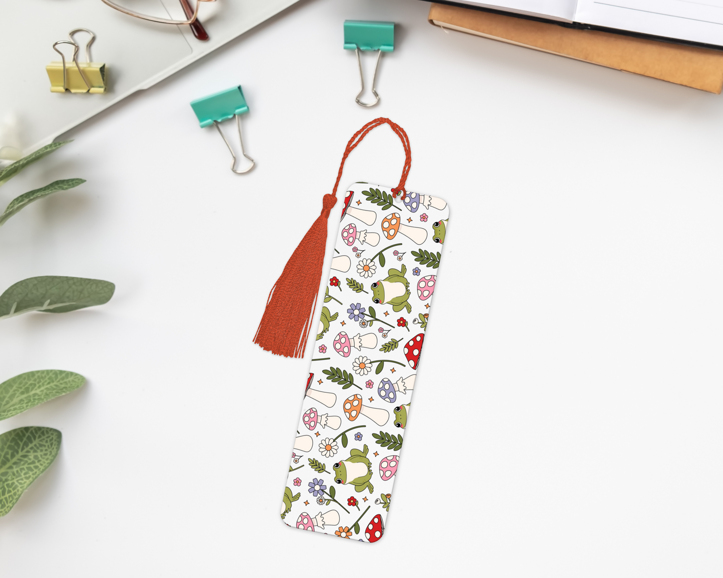 Frogs & Mushrooms Bookmark UVDTF Transfer