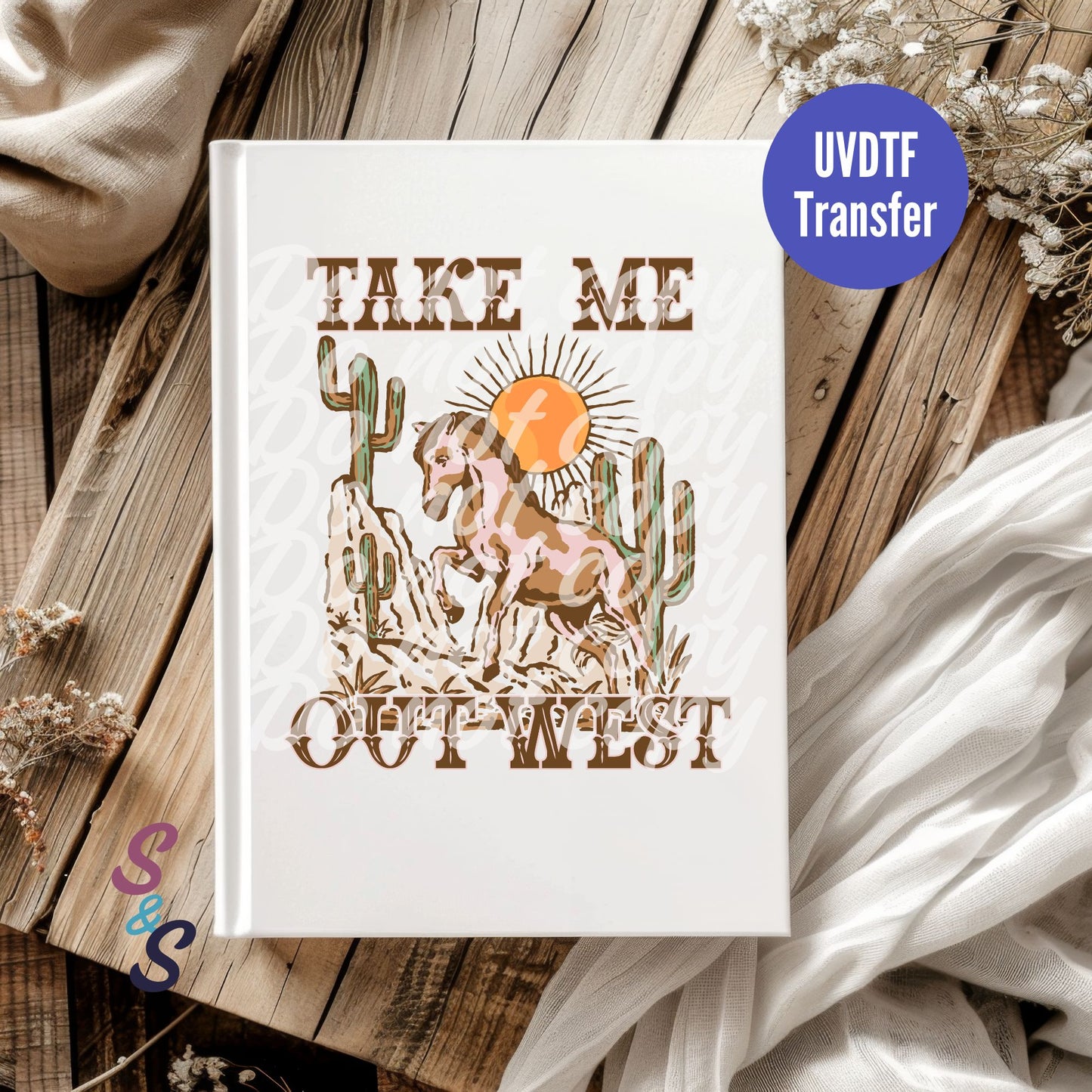 Take Me Out West UVDTF Book/Notebook Transfer C204