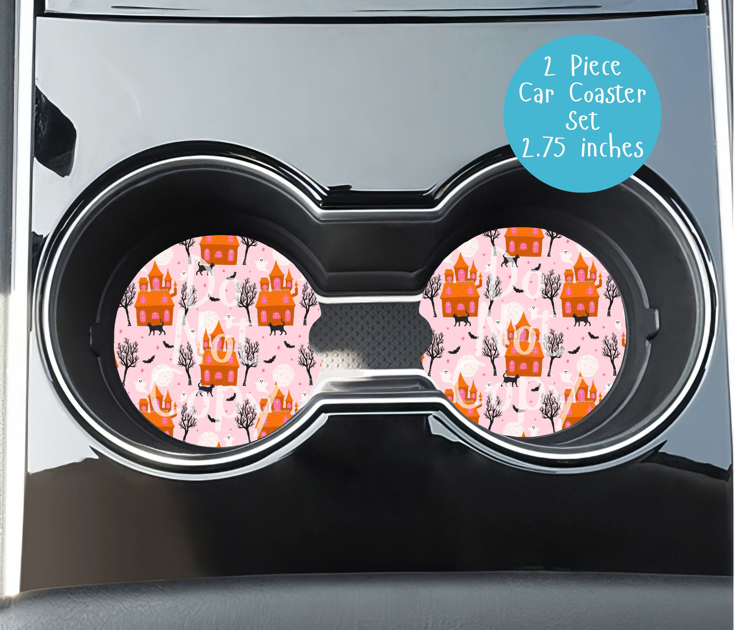 Halloween Haunted House Car Coasters CC014