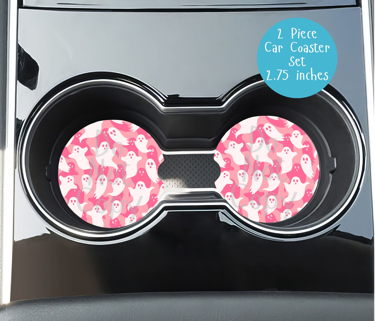 Halloween Pink Ghosts Car Coasters CC018
