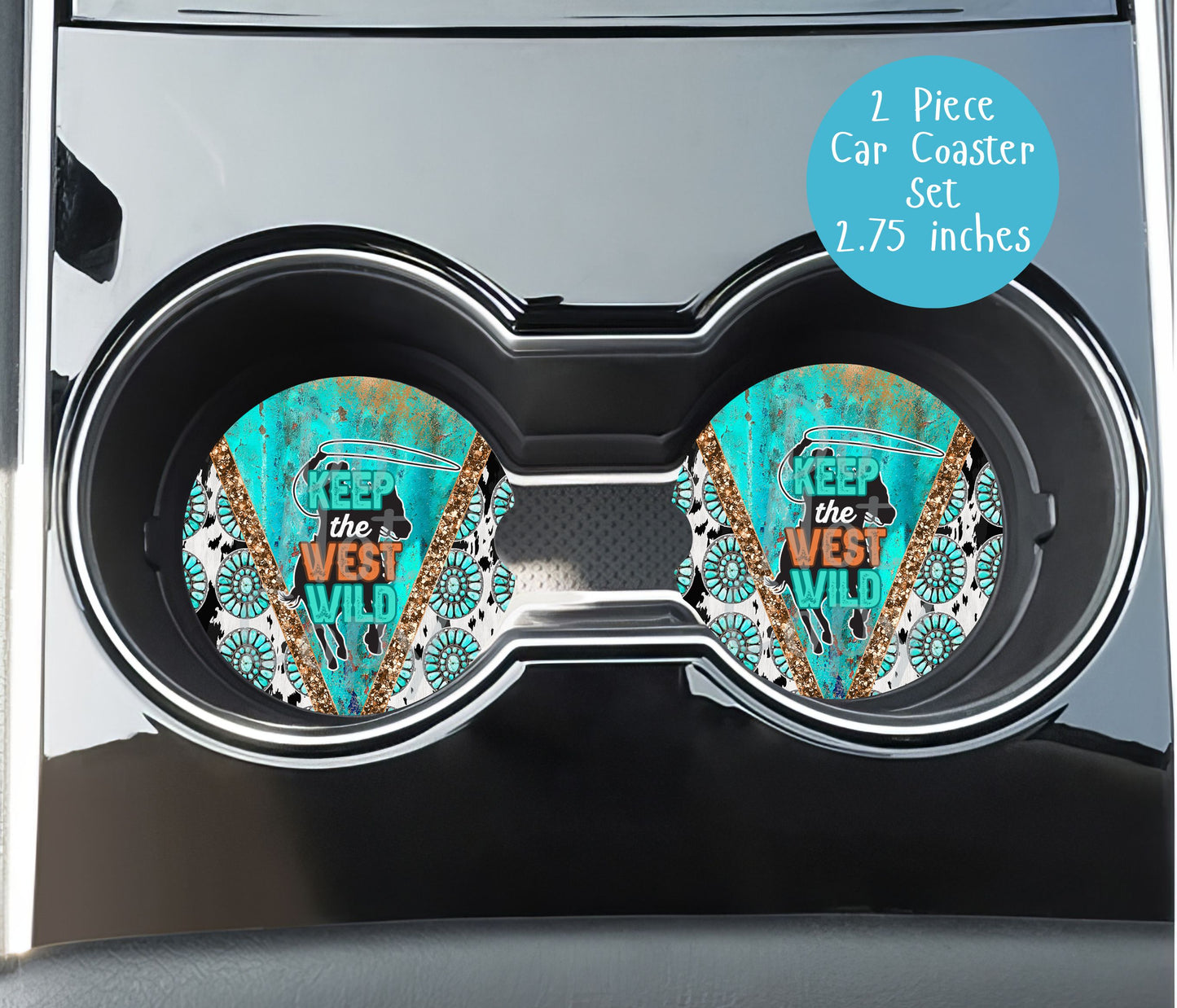 Keep The West Wild Car Coasters CC023