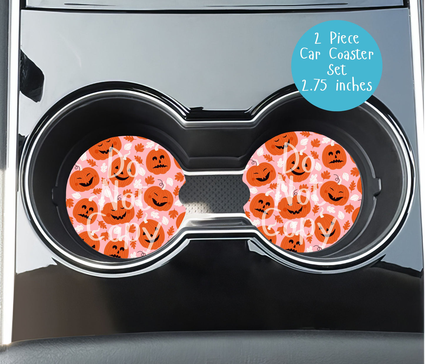 Halloween Doodle Pumpkins Car Coasters CC003