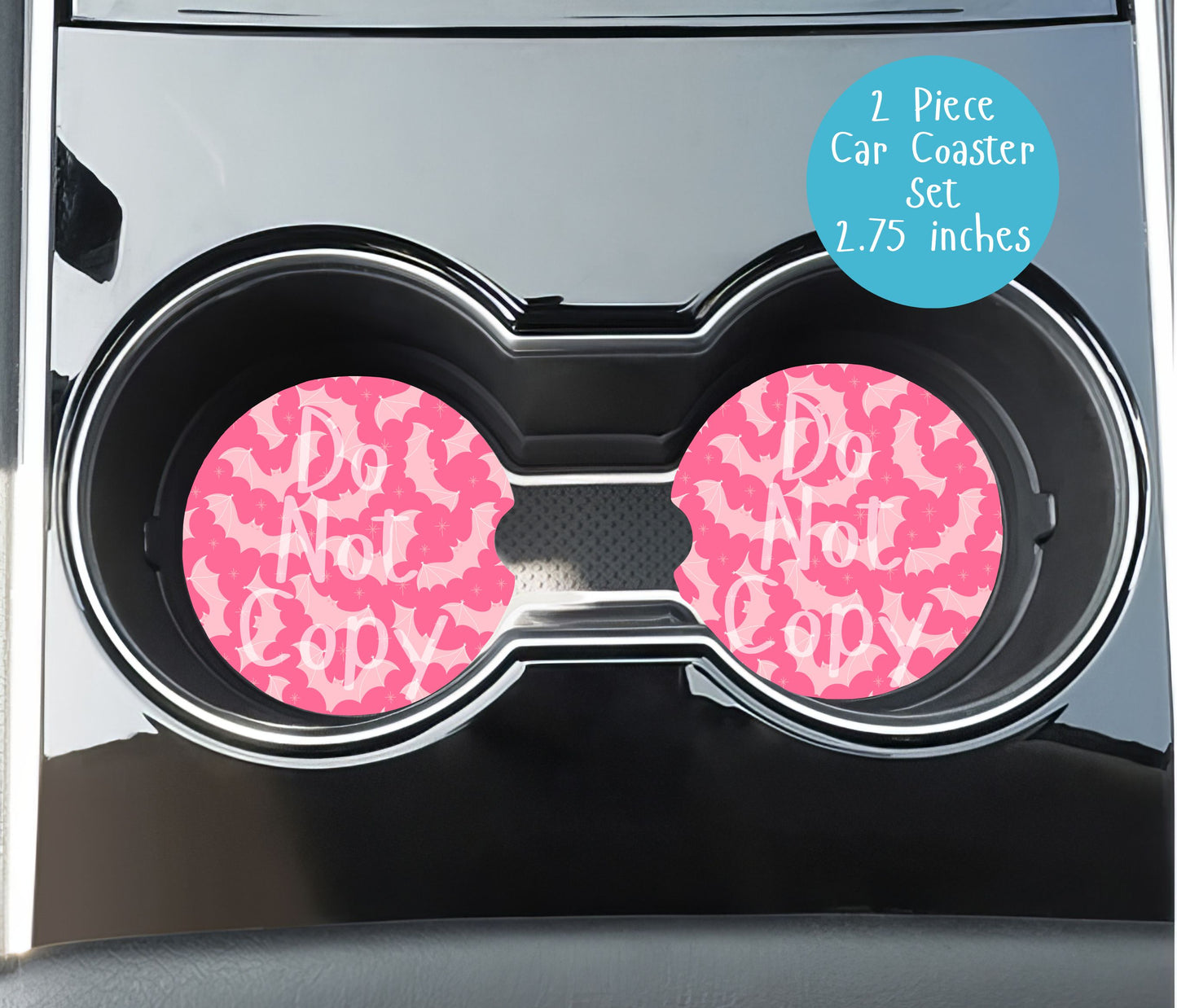 Halloween Pink Bats Car Coasters CC005
