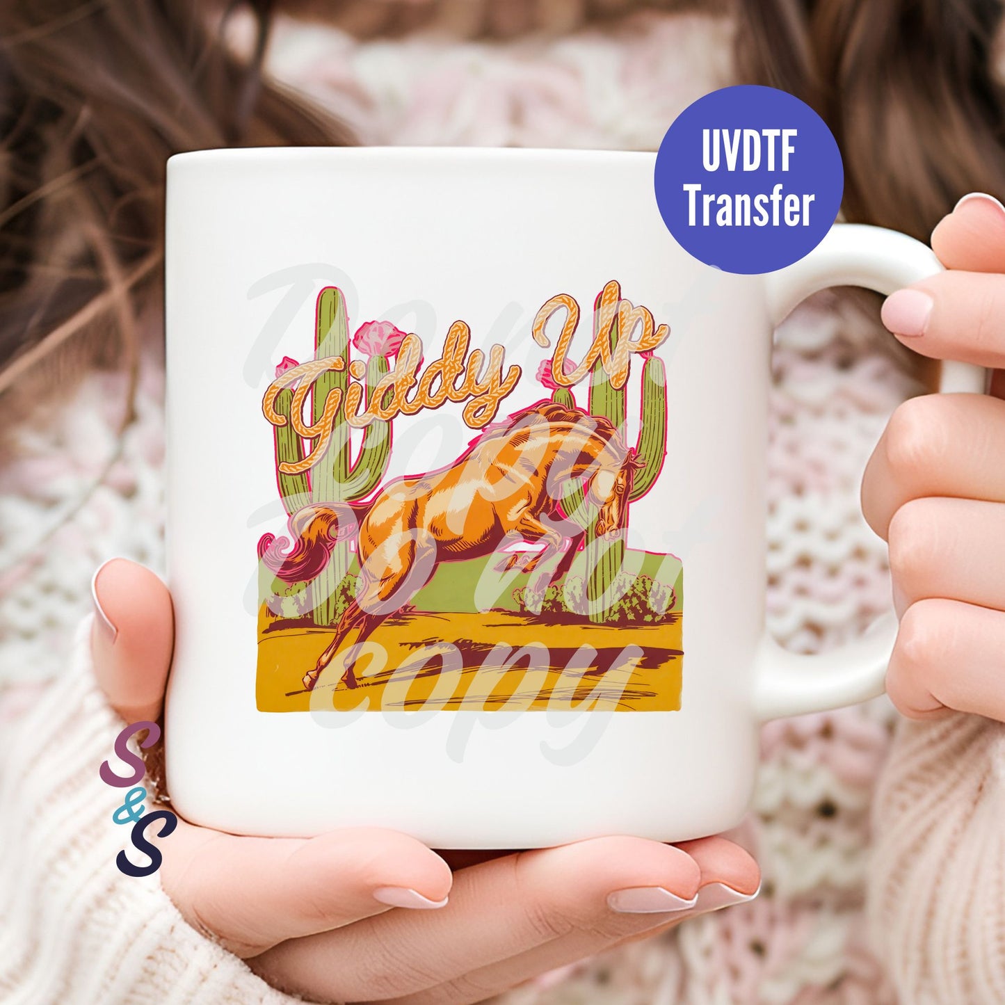 Giddy Up Horse Mug UVDTF Transfer D201