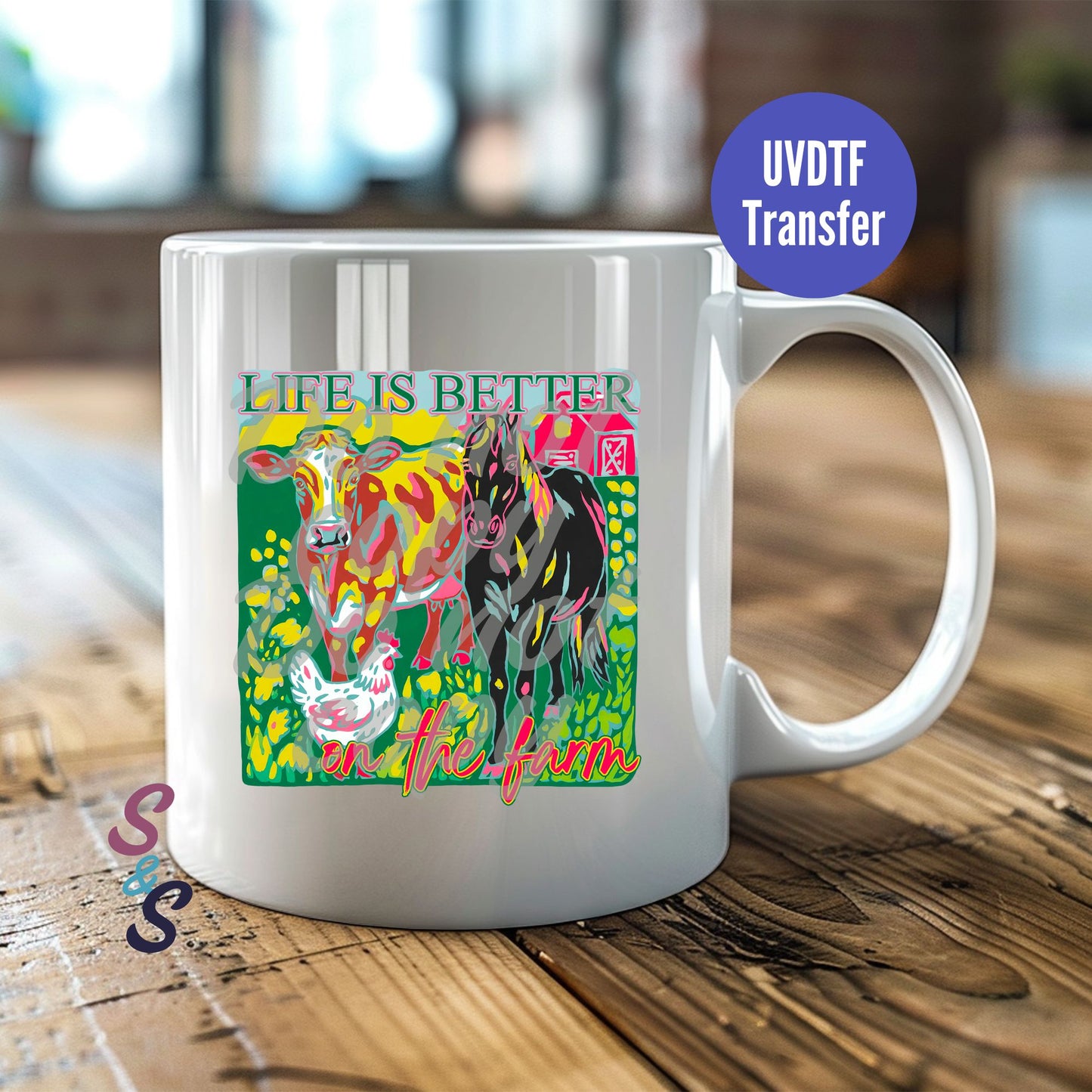 Life Is Better On The Farm Mug UVDTF Transfer D202