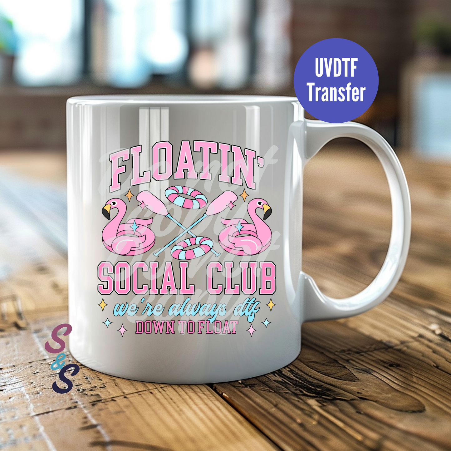 Floatin' Social Club Mug UVDTF Transfer UV160