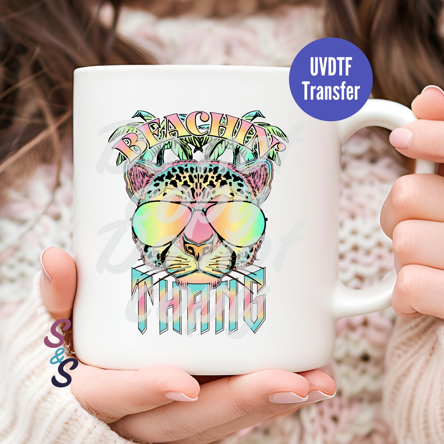 Beachin' Thang Leopard Mug UVDTF Transfer UV166