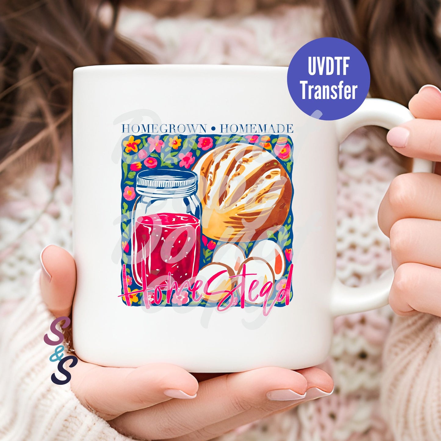 Homegrown Homemade Homestead Sourdough Mug UVDTF Transfer D209