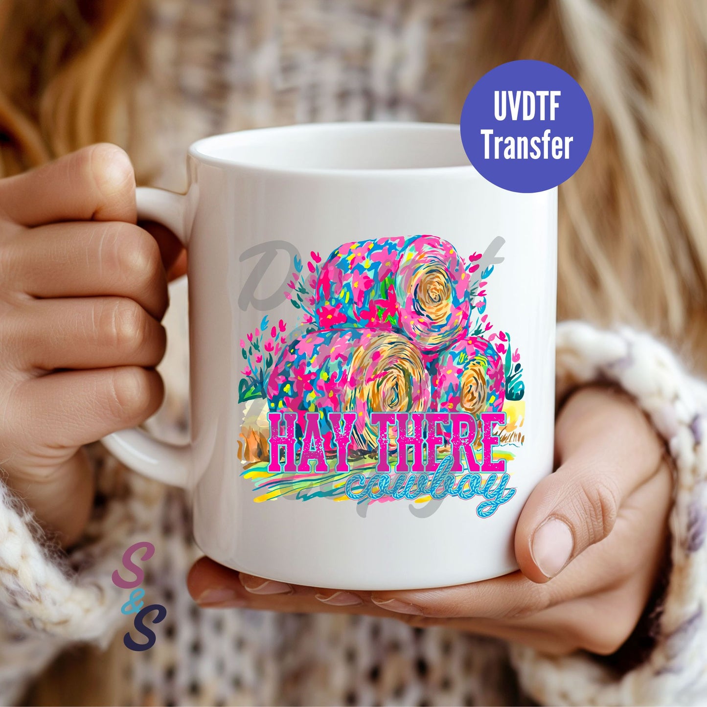 Hay There Cowboy Mug UVDTF Transfer D210