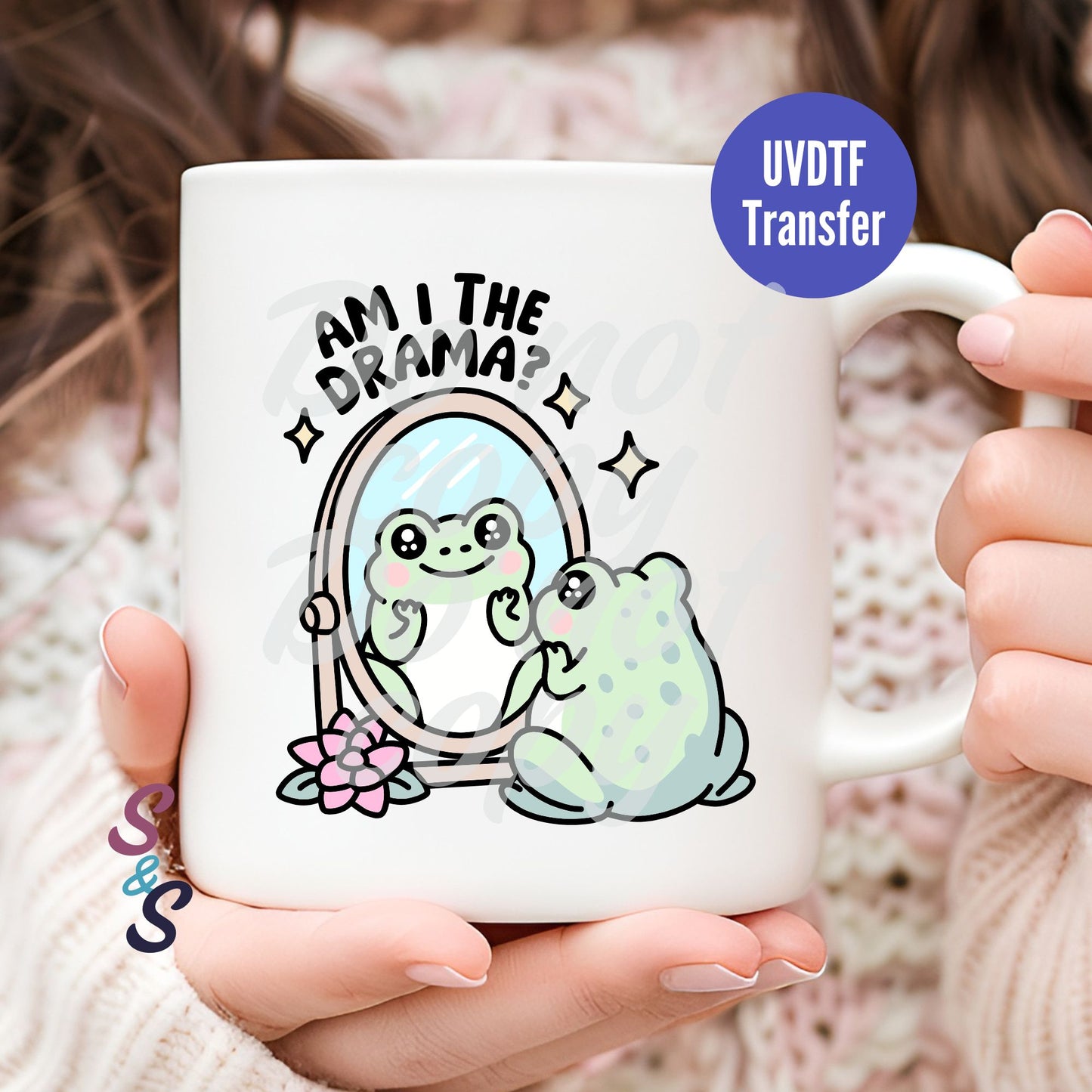 Am I The Drama? Frog Mug UVDTF Transfer D218