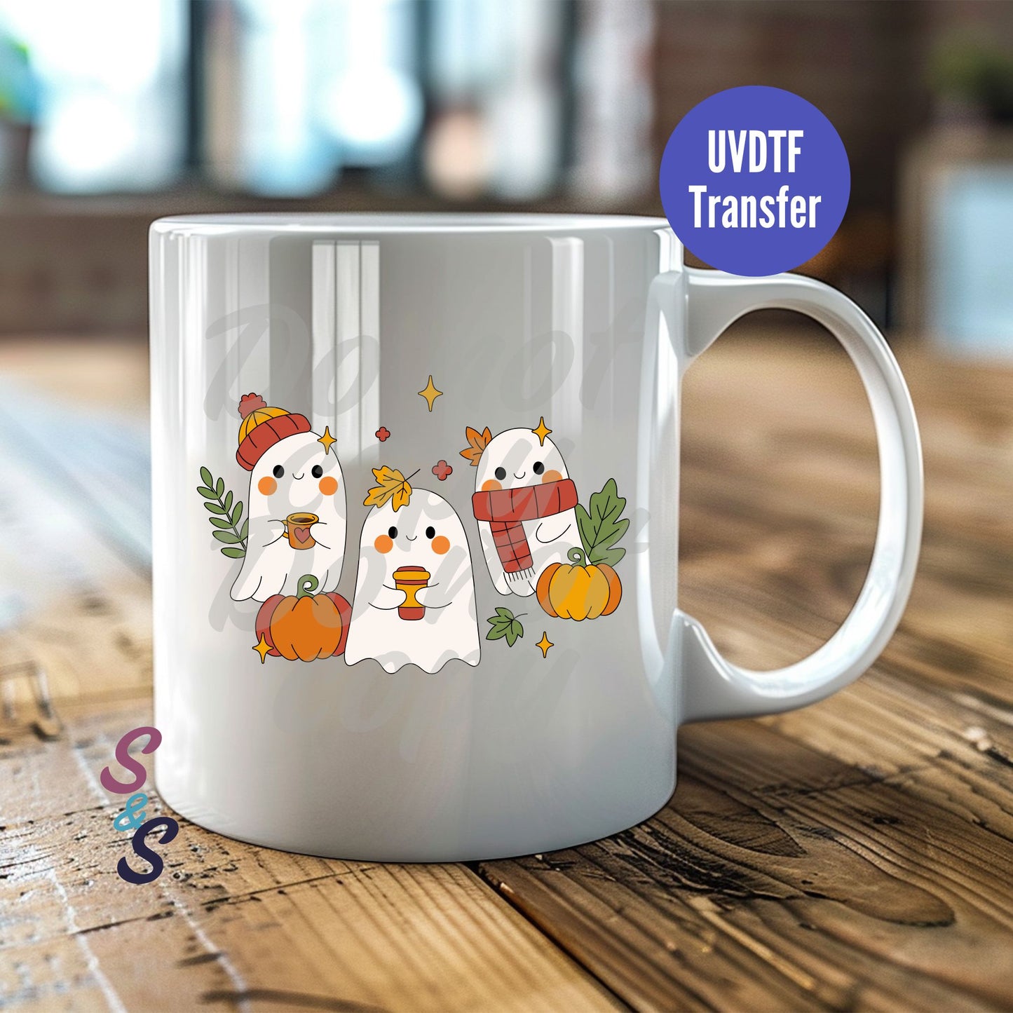 Fall Ghosts Mug UVDTF Transfer D219