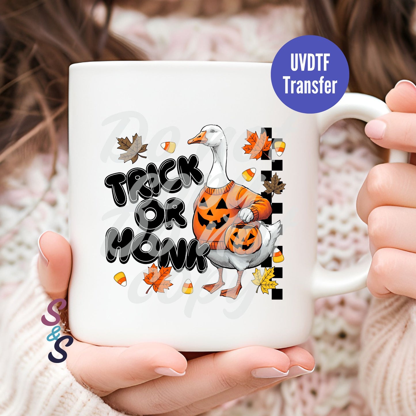 Trick Or Honk Goose Halloween Mug UVDTF Transfer D222