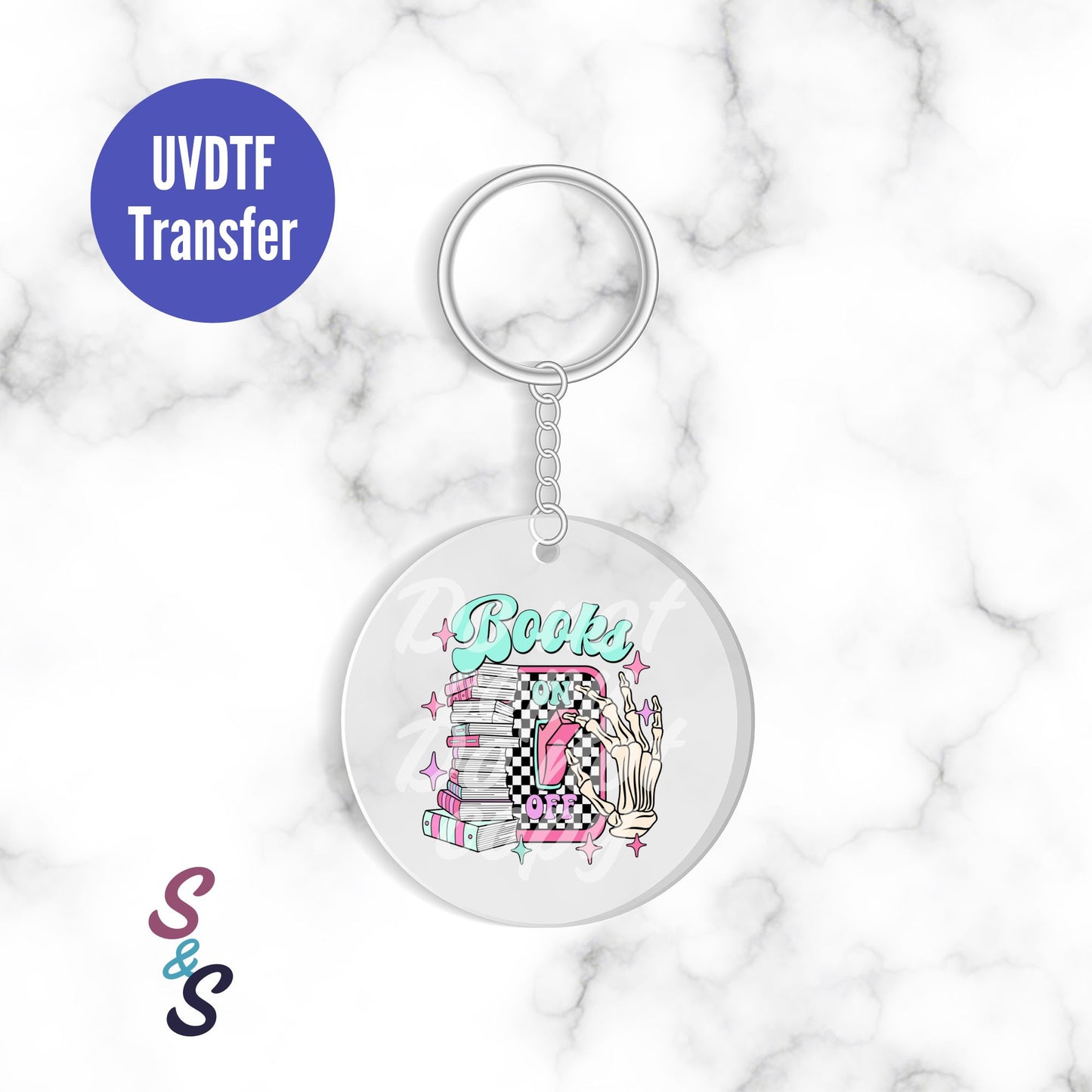 Books Switch Skellie Keychain UVDTF Transfer KC218