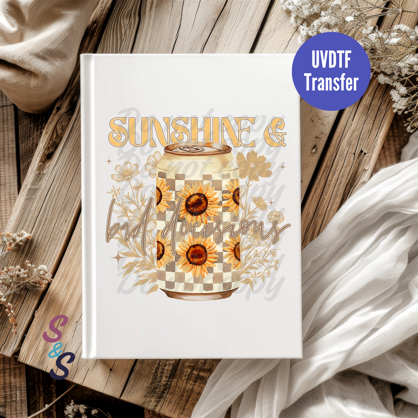Sunshine & Bad Decisions UVDTF Book/Notebook Transfer C127