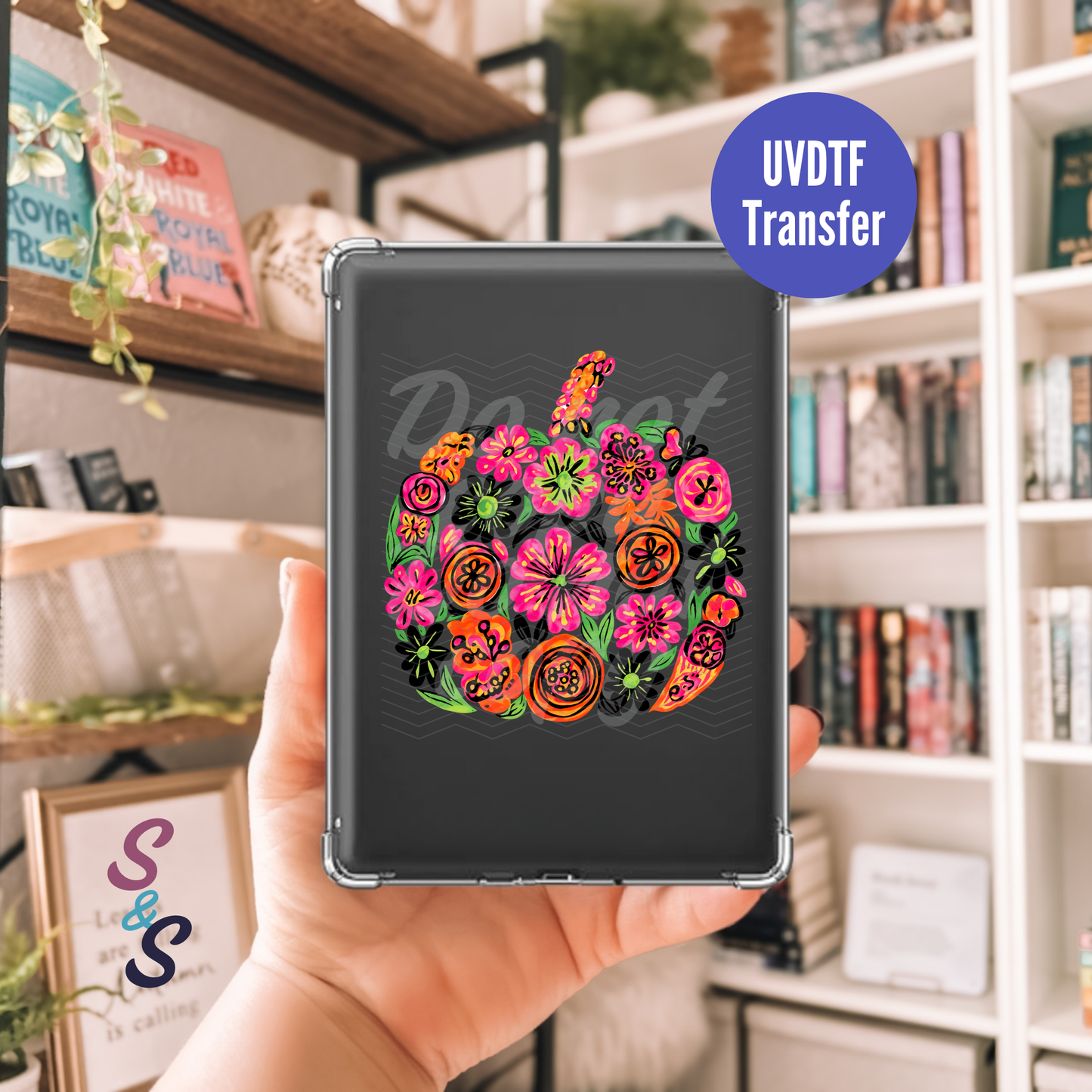 Floral Pumpkin Kindle UVDTF Transfer K103