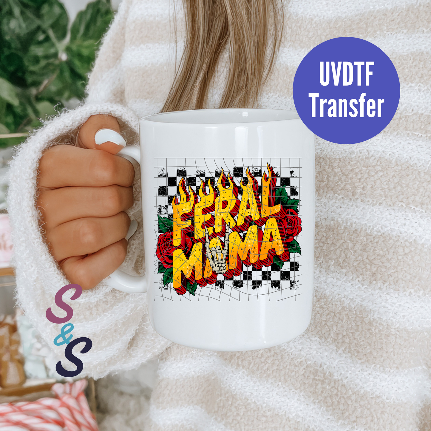 Feral Mama Mug UVDTF Transfer