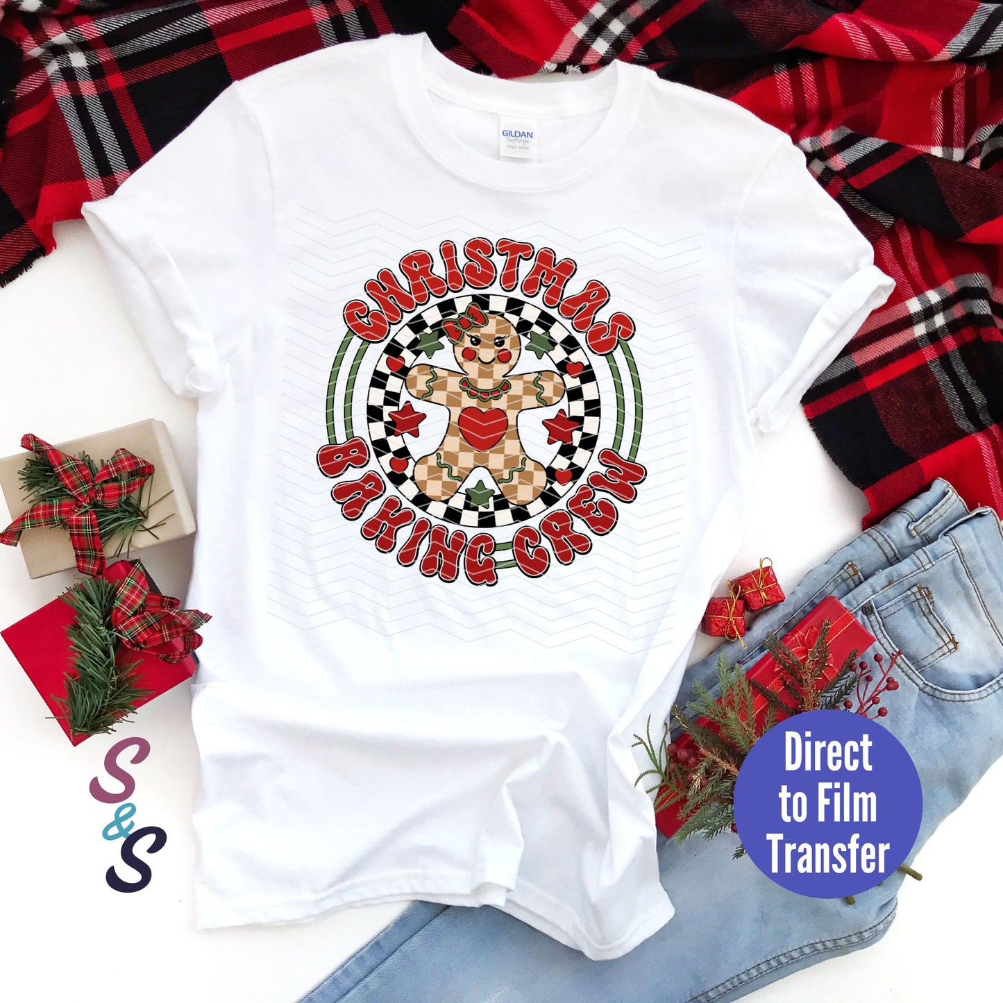 Christmas Baking Crew - Bold Gingerbread - Direct To Film Print Transfer (DTF)