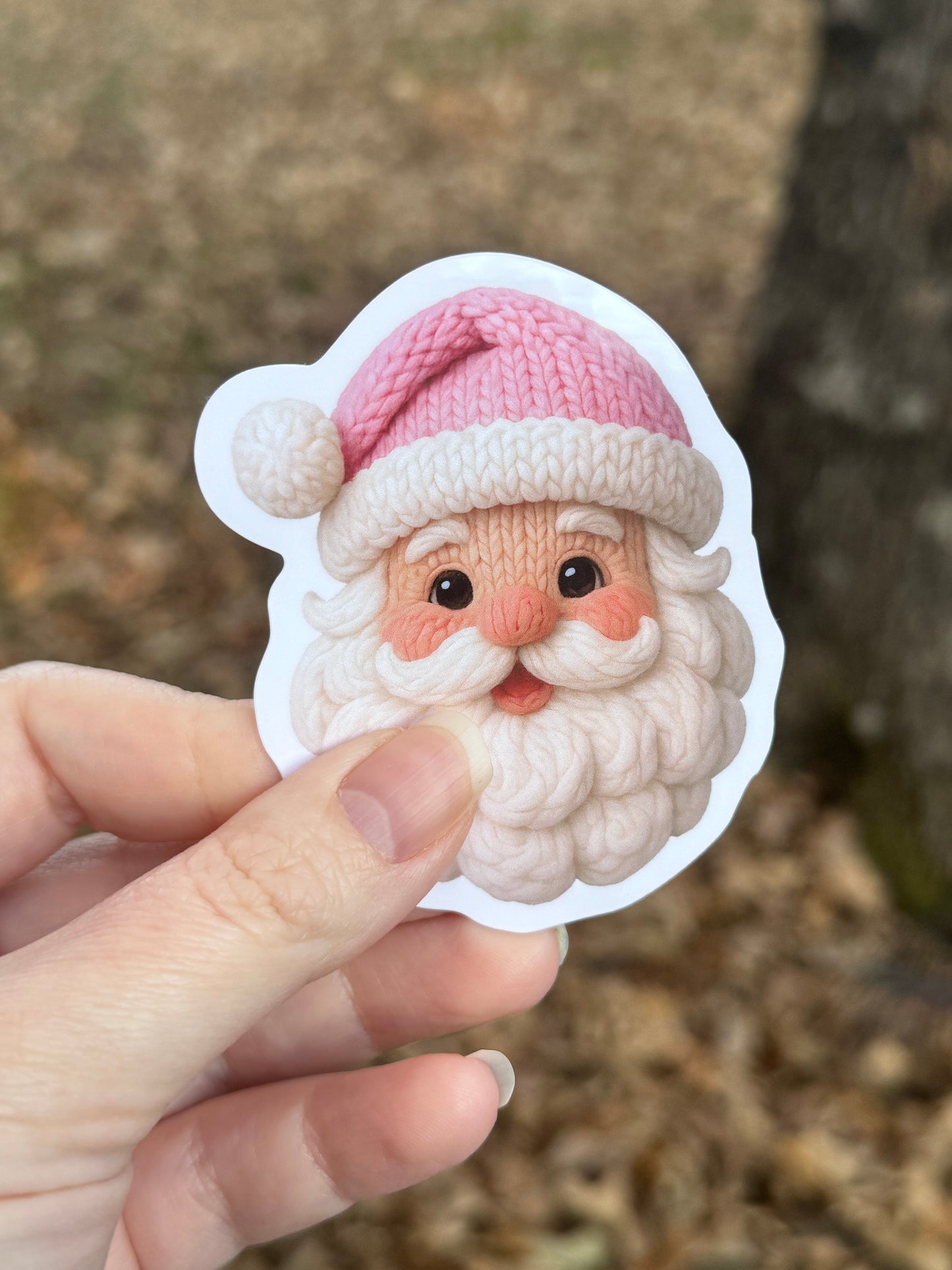Faux Yarn Santa Sticker