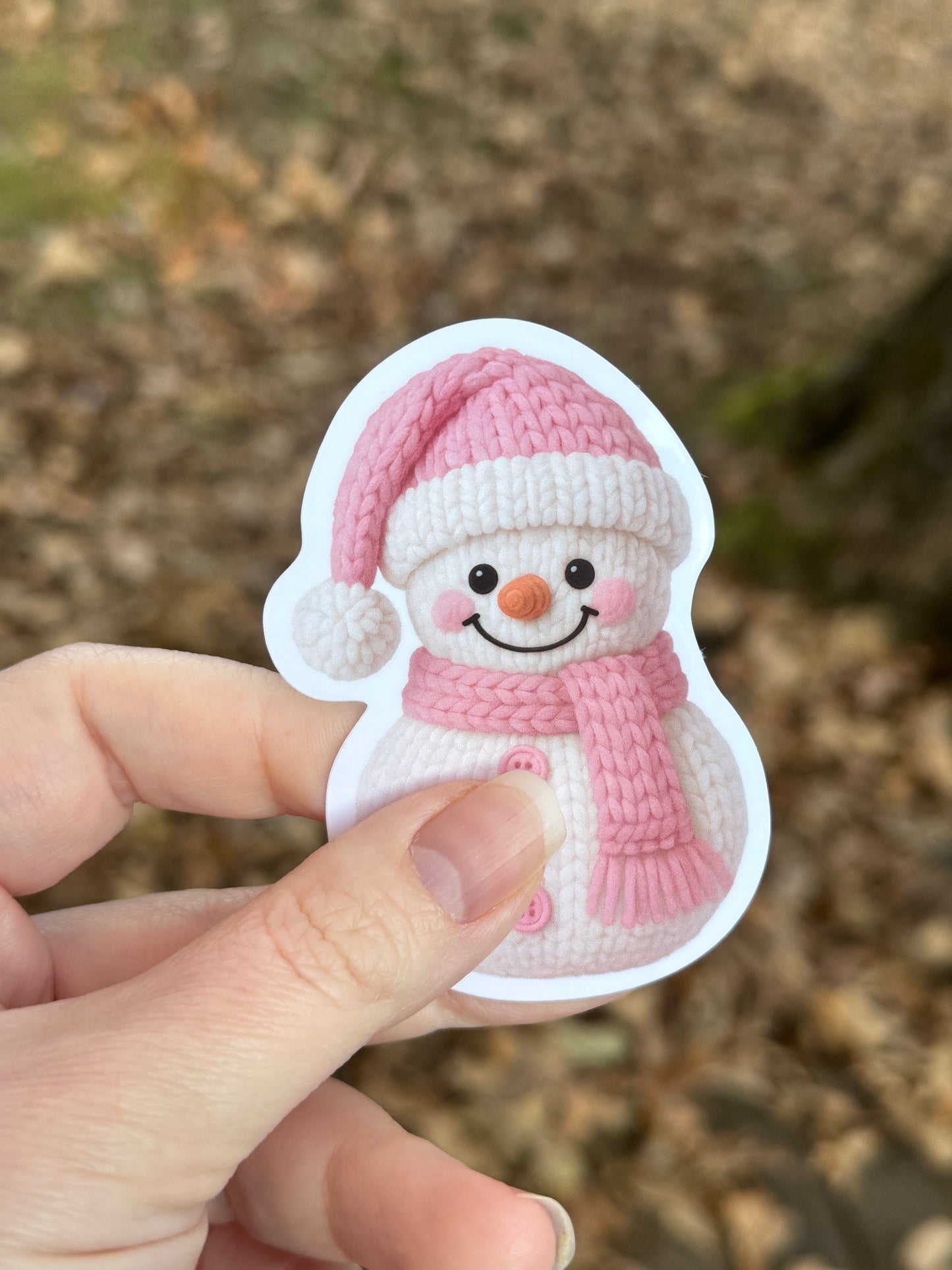 Faux Yarn Snowman Sticker