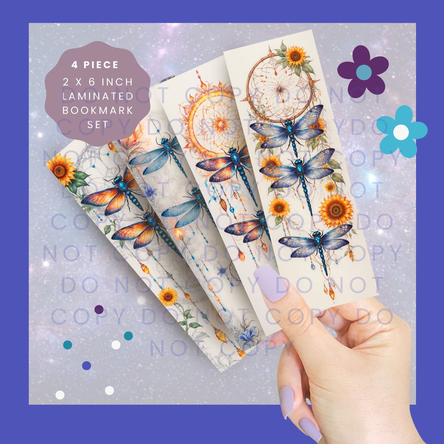 Celestial Dragonflies 4 Piece Bookmark Set BB004