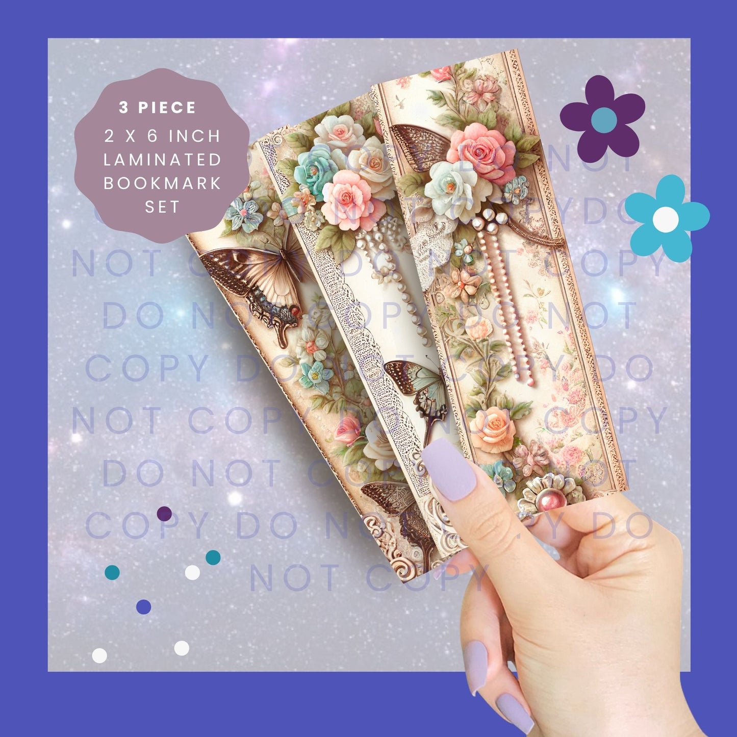 Magical Butterflies - 3 Piece Bookmark Set BB003