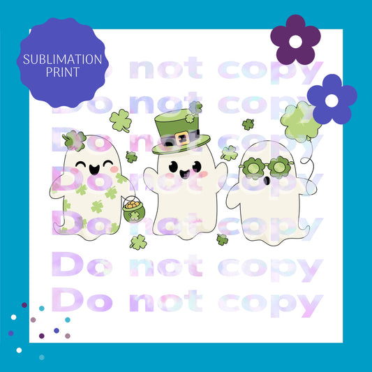 Lucky Ghost Trio Sublimation Print Transfer