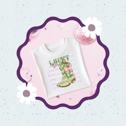 Lucky Girl Boots Sublimation Print Transfer