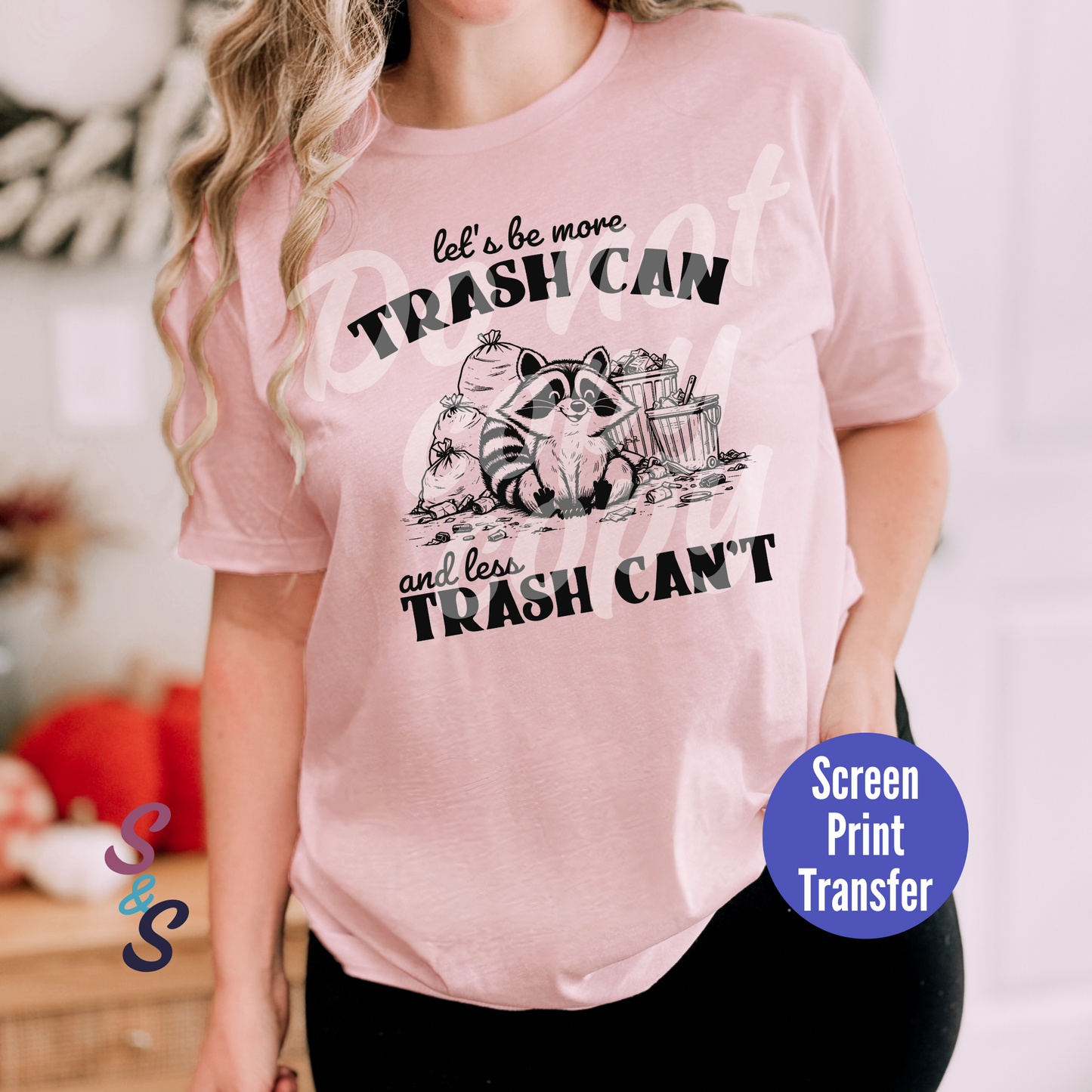 Trash Can Raccoon Screen Print