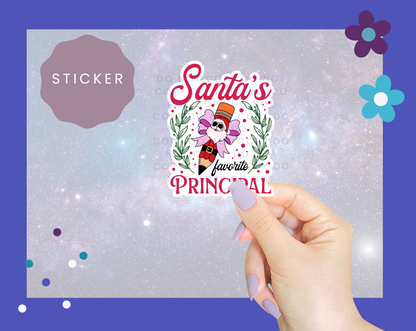 Santa's Favorite Principal Sticker