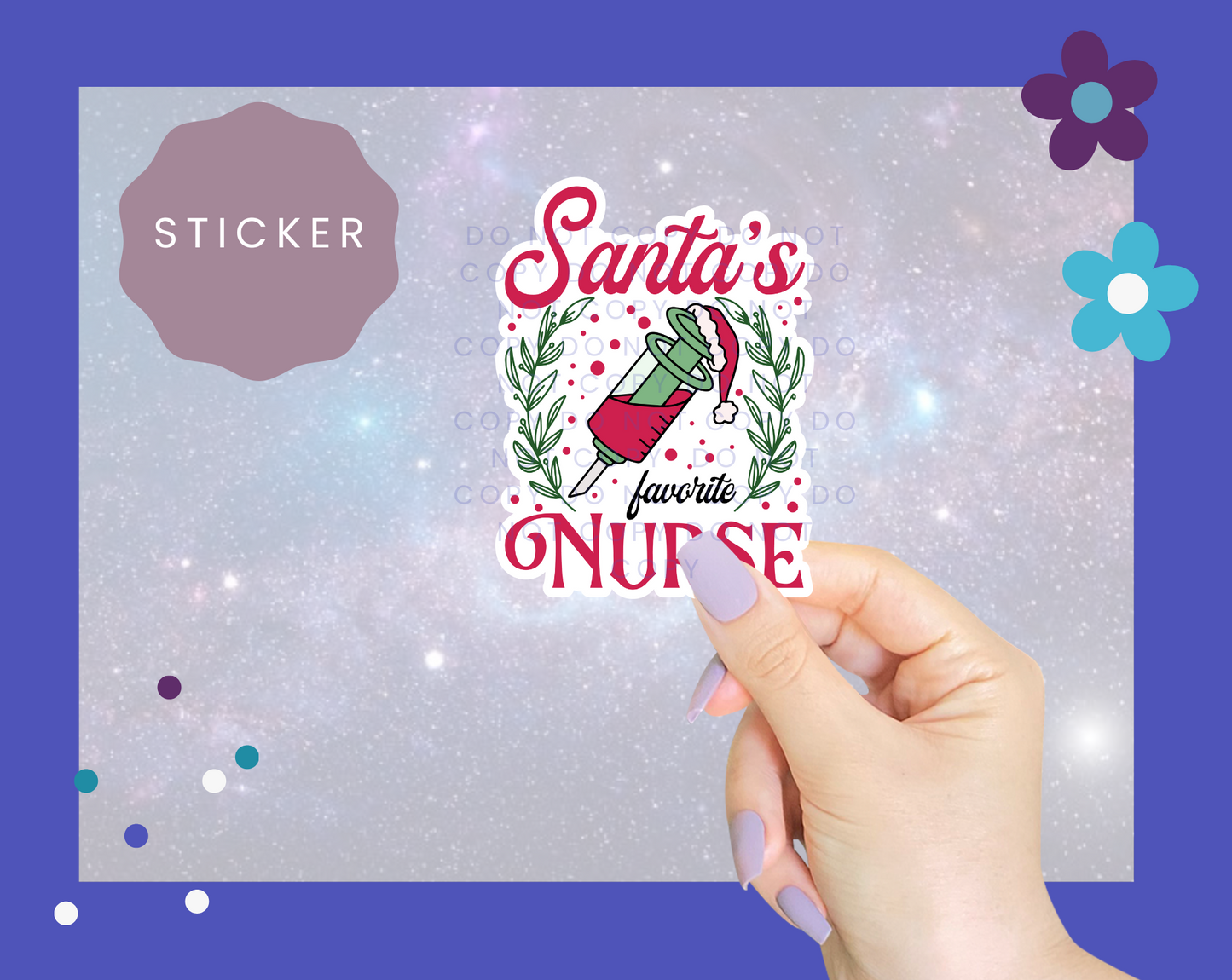 Santa's Favorite Nurse Sticker