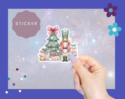 Pastel Nutcracker Christmas Sticker