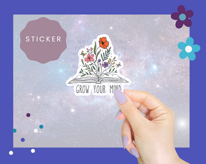 Grow Your Mind Book Sticker