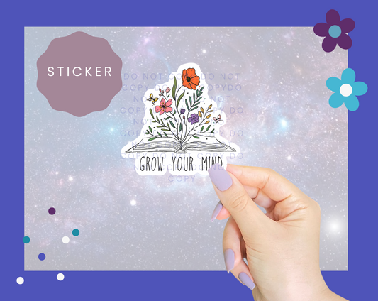 Grow Your Mind Book Sticker