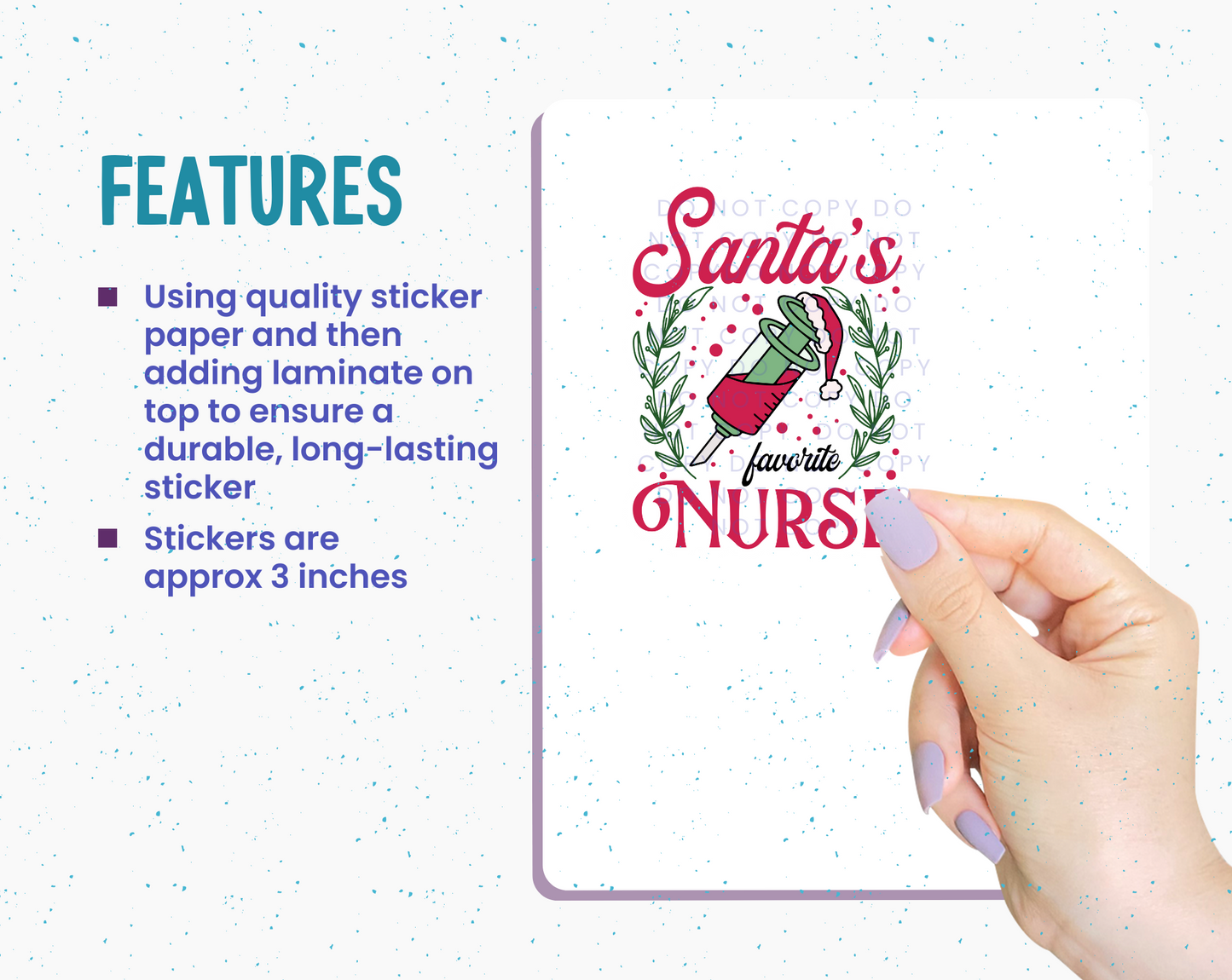 Santa's Favorite Nurse Sticker