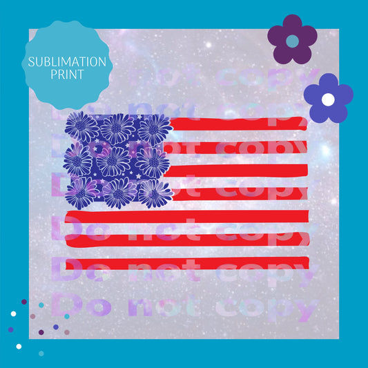 Daisy Flag Sublimation Print Transfer