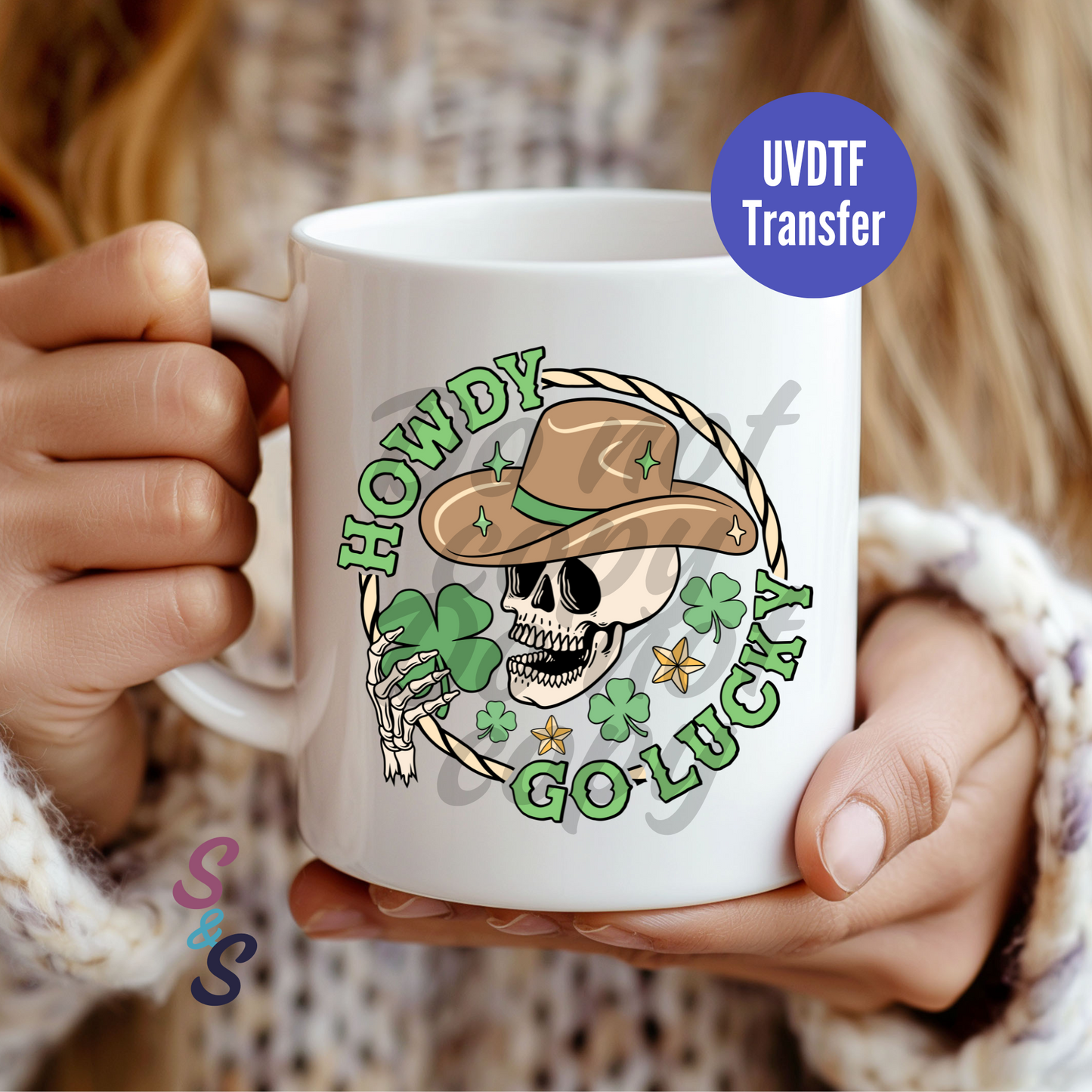 Howdy Go Lucky Mug UVDTF Transfer