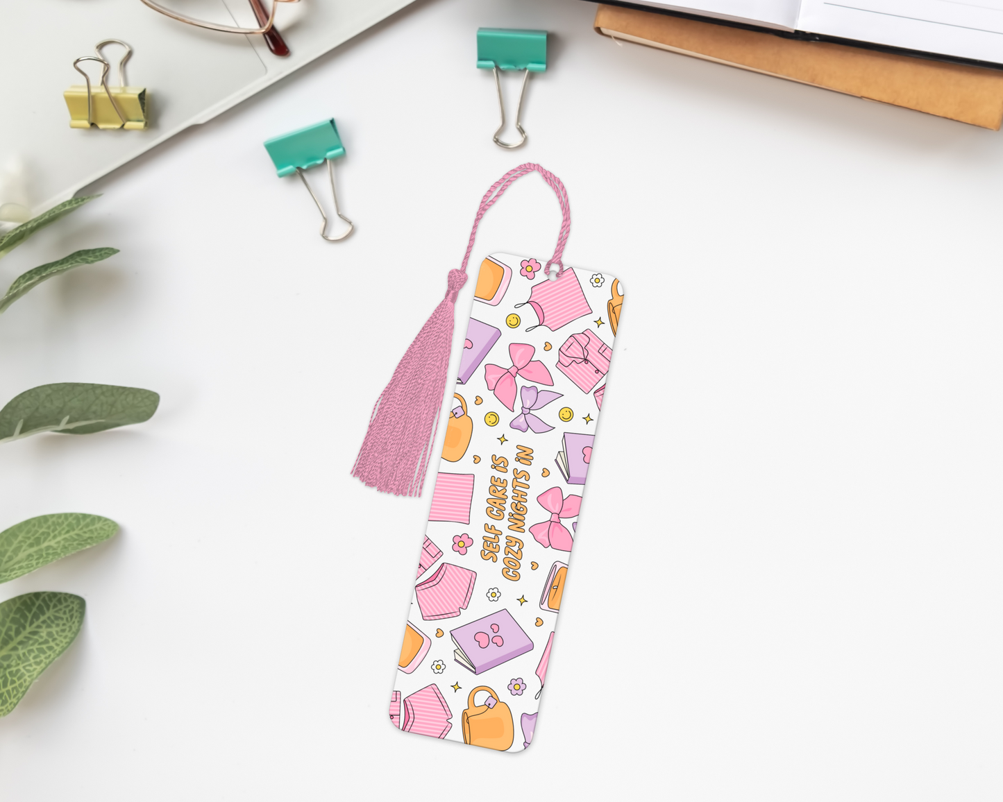 Self Care Is Cozy Nights In Bookmark UVDTF Transfer UV149