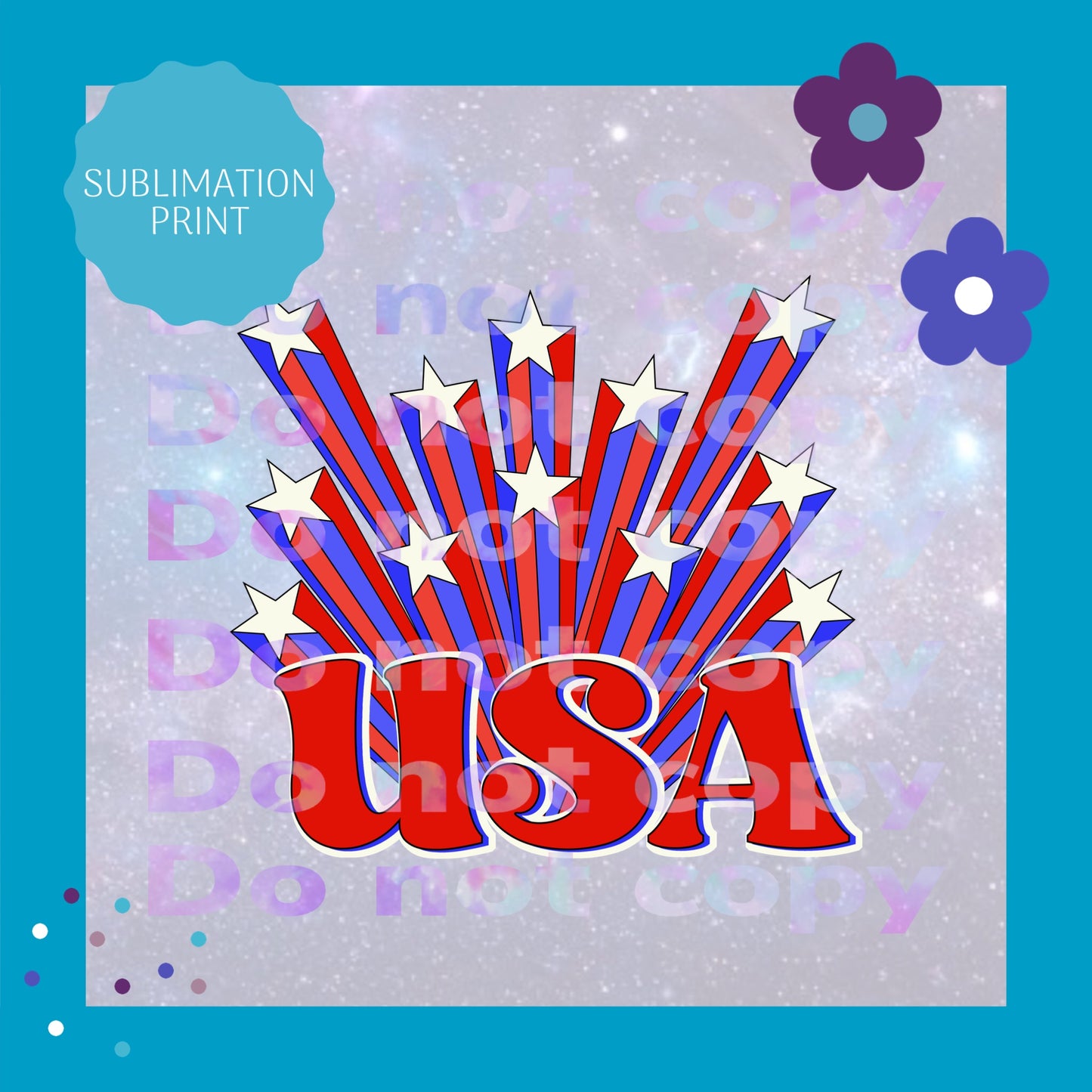 USA Stars Sublimation Print Transfer