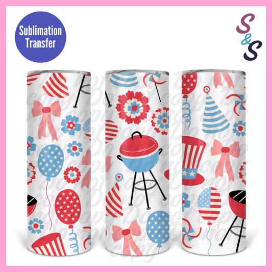 Fourth of July Grill Party Sublimation Print Transfer