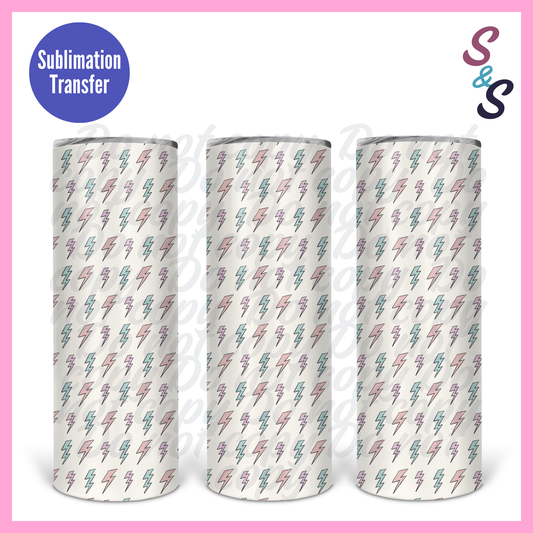 Red & Blue Lightning Bolt Sublimation Print Transfer