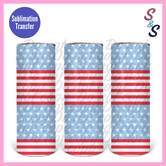 Stars & Stripes Sublimation Print Transfer 20 Ounce Tumblers