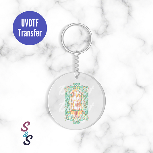 Distressed Just Chill Popsicle Keychain UVDTF Transfer KC136
