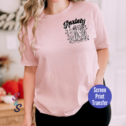 Anxiety Switch Pocket Screen Print Transfer - Black Ink - SC010A