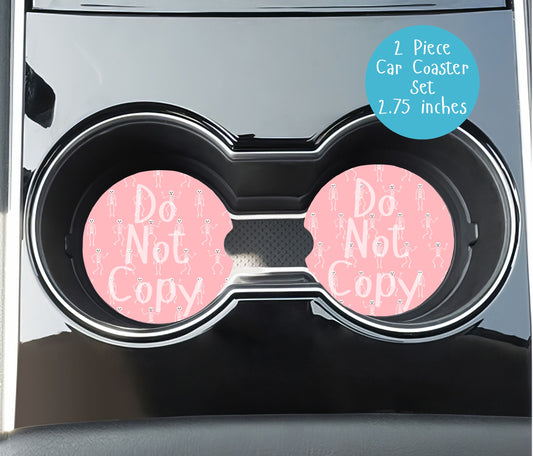 Halloween Pink Dancing Skeletons Car Coasters CC012