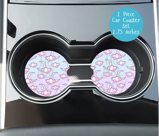Dreamy Moon & Clouds Car Coasters CC019
