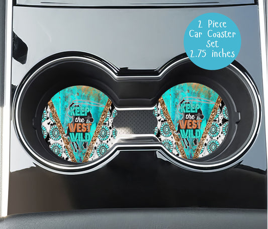 Keep The West Wild Car Coasters CC023