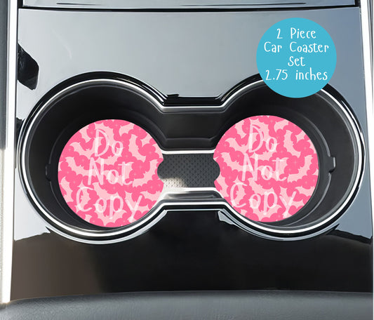 Halloween Pink Bats Car Coasters CC005