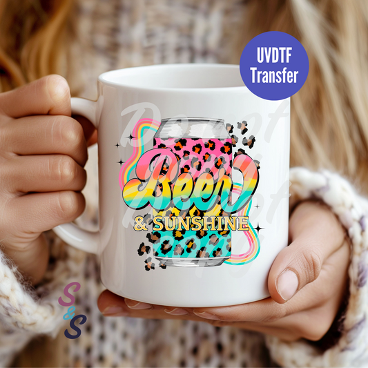 Beer & Sunshine Mug UVDTF Transfer D100