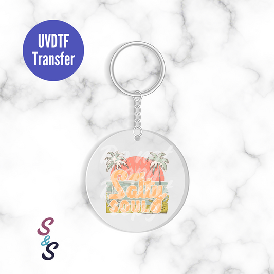 Salty Soul Beach Keychain UVDTF Transfer KC146